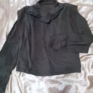 Dark Green Long Sleeve Blouse